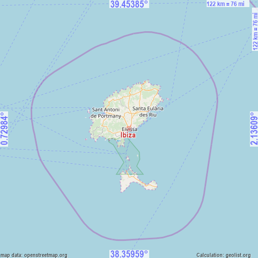 Ibiza on map