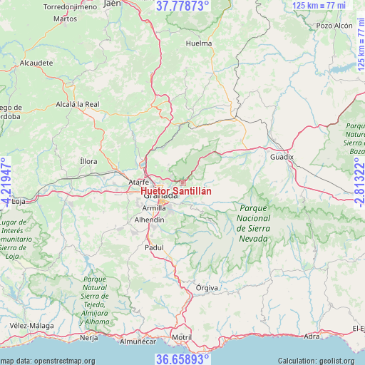 Huétor Santillán on map