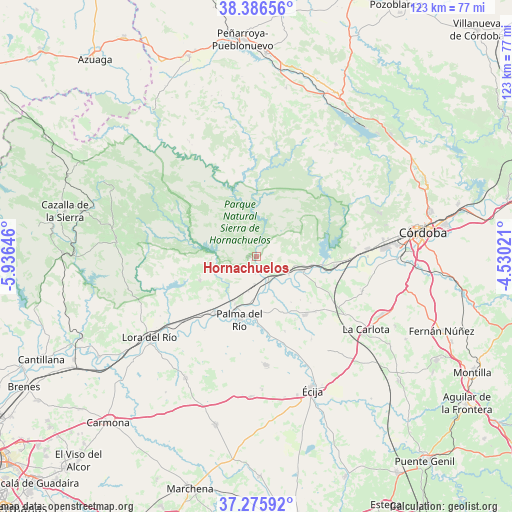 Hornachuelos on map