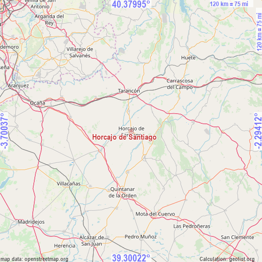 Horcajo de Santiago on map