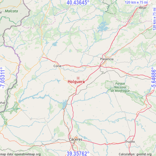 Holguera on map