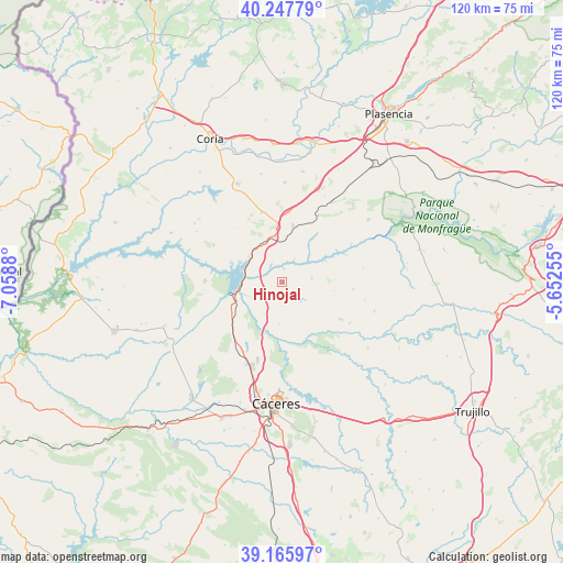 Hinojal on map