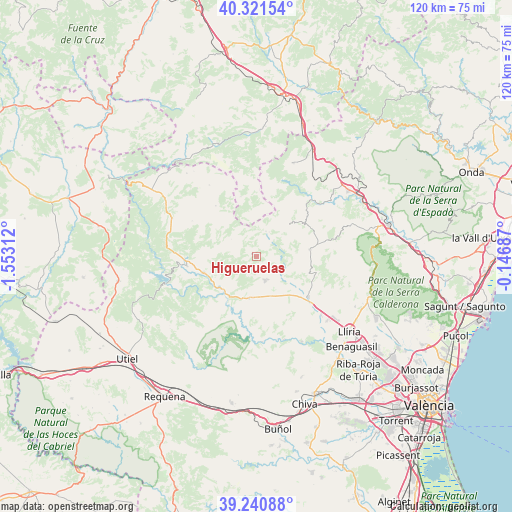 Higueruelas on map