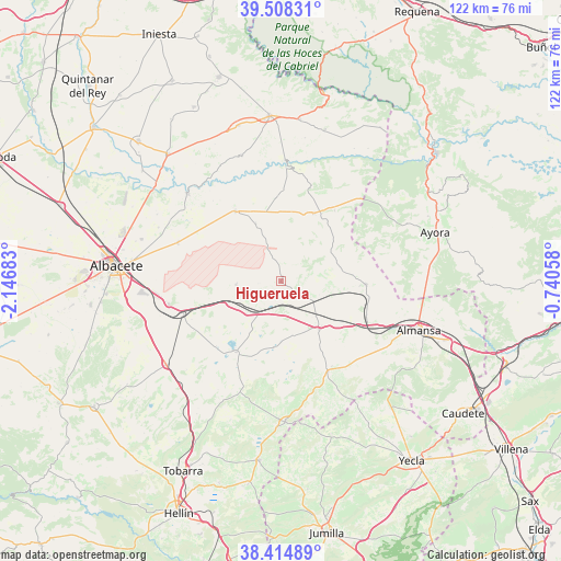 Higueruela on map