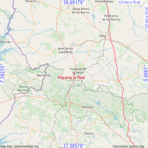 Higuera la Real on map