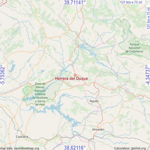 Herrera del Duque on map