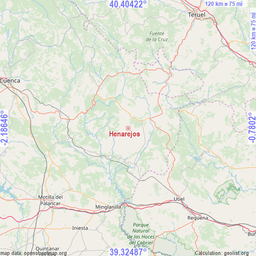 Henarejos on map