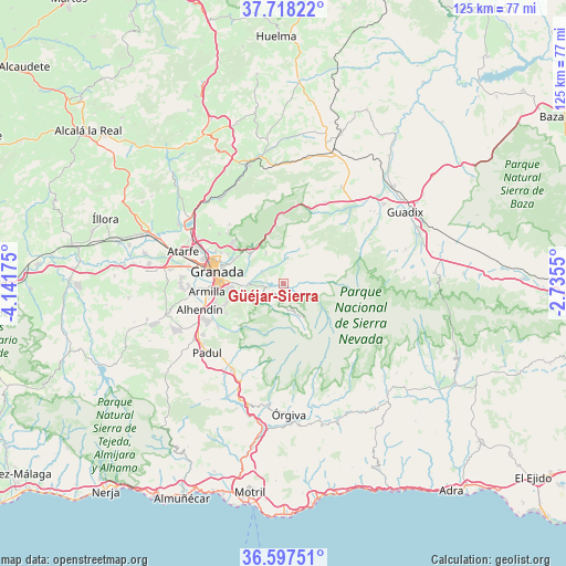 Güéjar-Sierra on map