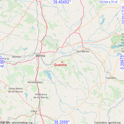 Guareña on map