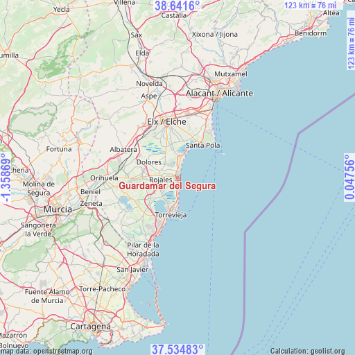 Guardamar del Segura on map