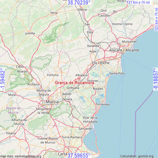 Granja de Rocamora on map