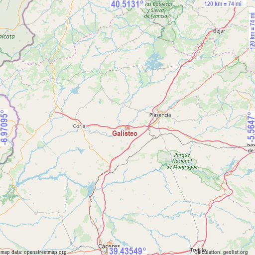 Galisteo on map