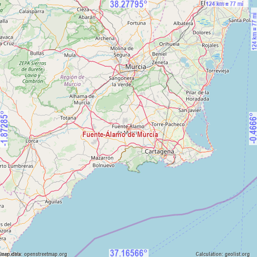 Fuente-Álamo de Murcia on map