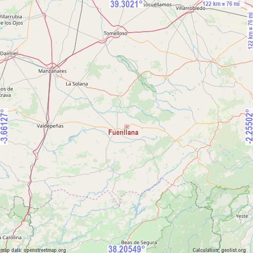 Fuenllana on map