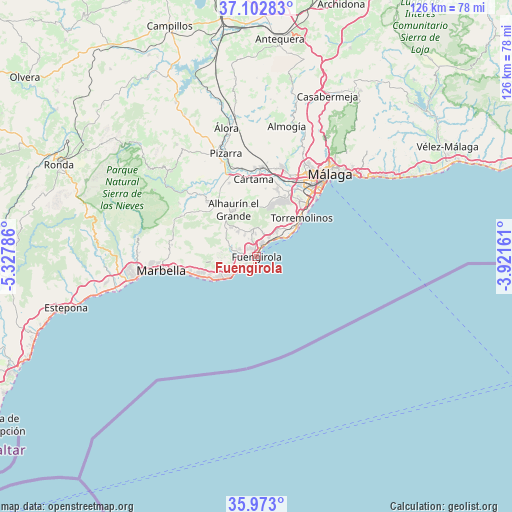 Fuengirola on map