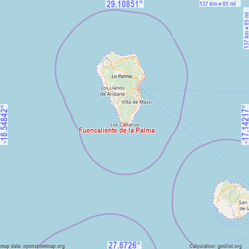 Fuencaliente de la Palma on map