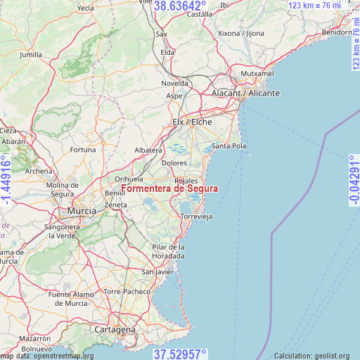 Formentera de Segura on map