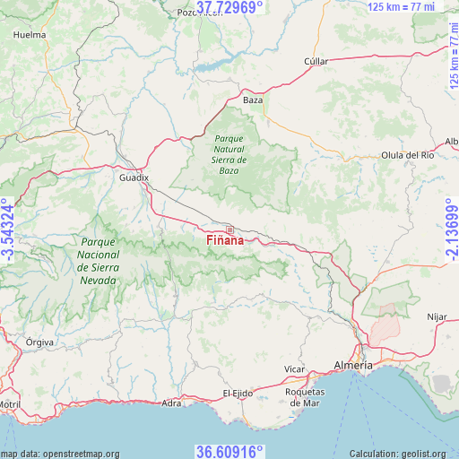 Fiñana on map
