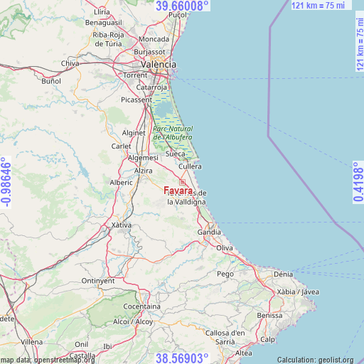 Favara on map