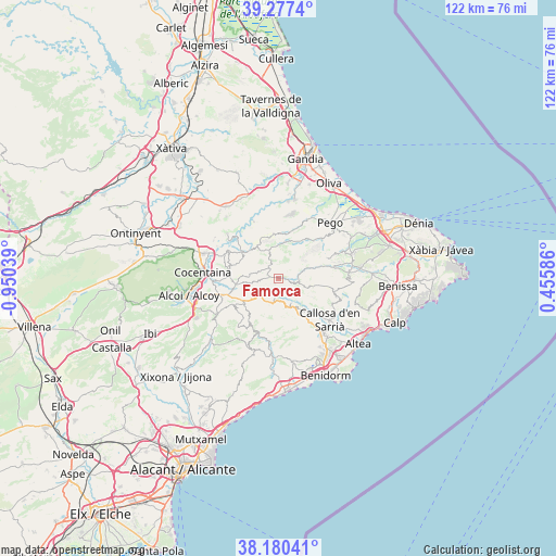 Famorca on map