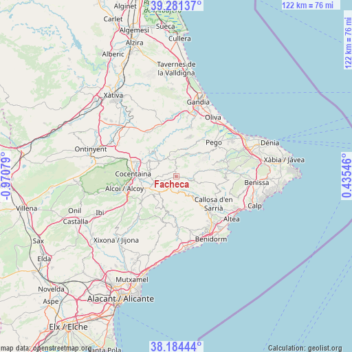 Facheca on map