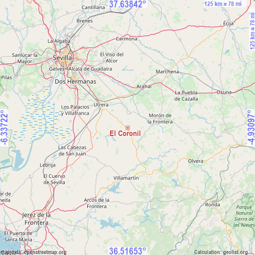 El Coronil on map