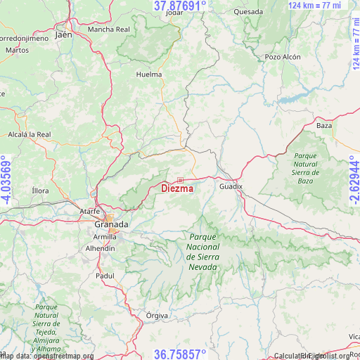 Diezma on map
