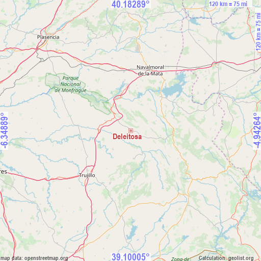 Deleitosa on map