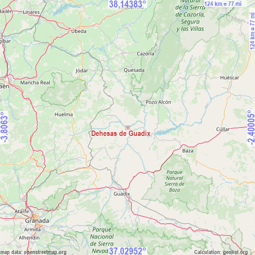 Dehesas de Guadix on map