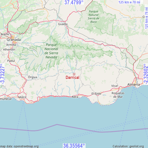 Darrícal on map