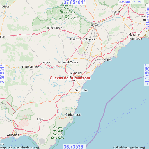 Cuevas del Almanzora on map