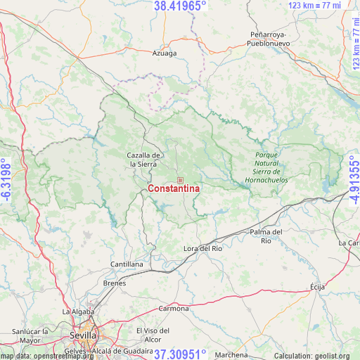 Constantina on map