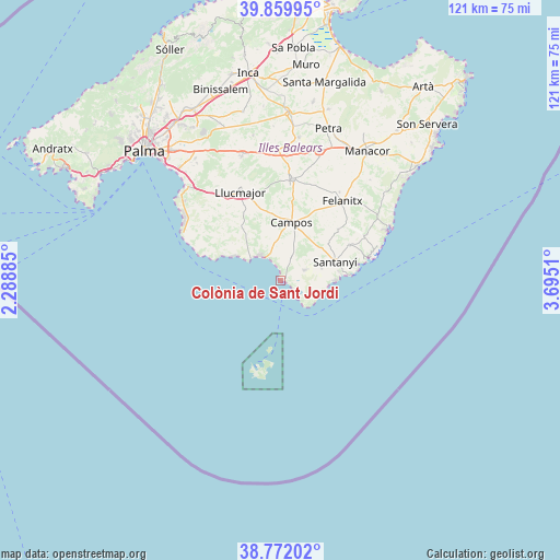 Colònia de Sant Jordi on map