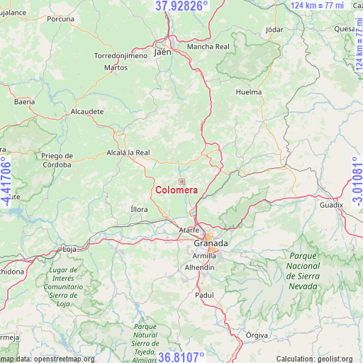 Colomera on map