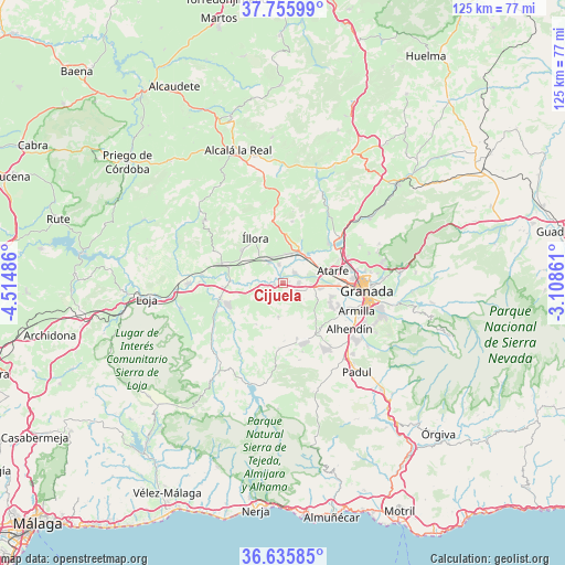 Cijuela on map