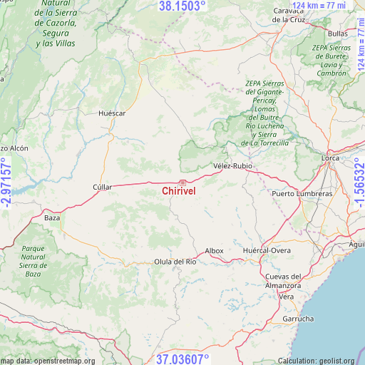 Chirivel on map