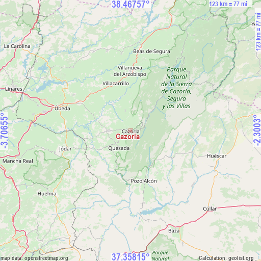 Cazorla on map