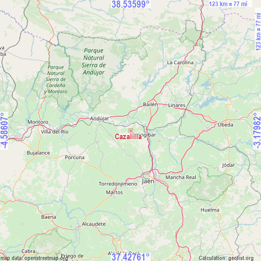 Cazalilla on map