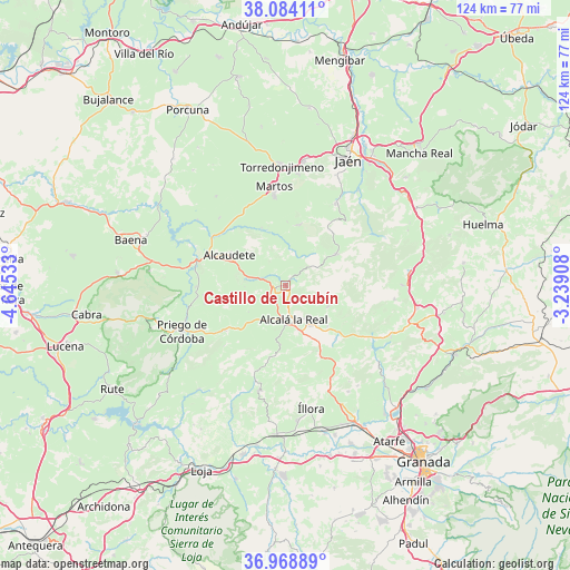 Castillo de Locubín on map