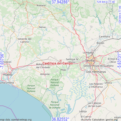 Castilleja del Campo on map