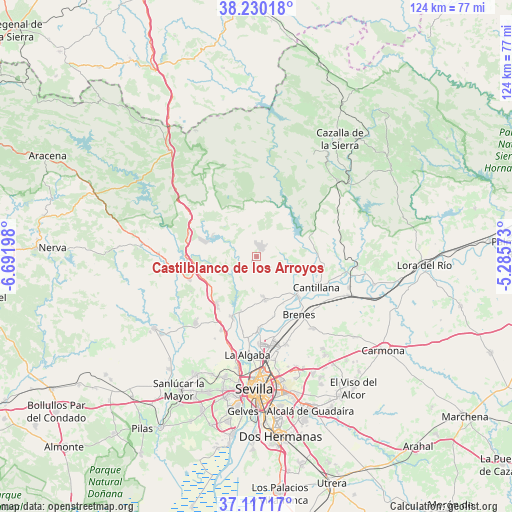 Castilblanco de los Arroyos on map