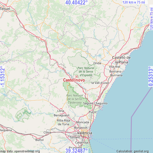 Castellnovo on map