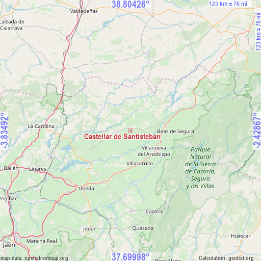 Castellar de Santisteban on map