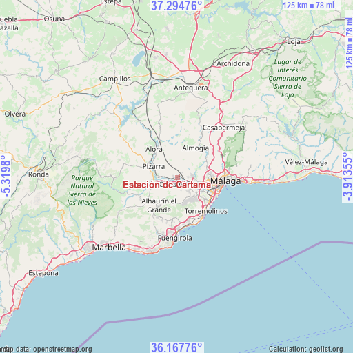 Estación de Cártama on map