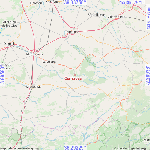 Carrizosa on map