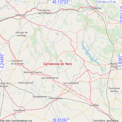 Carrascosa de Haro on map