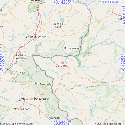 Carbajo on map