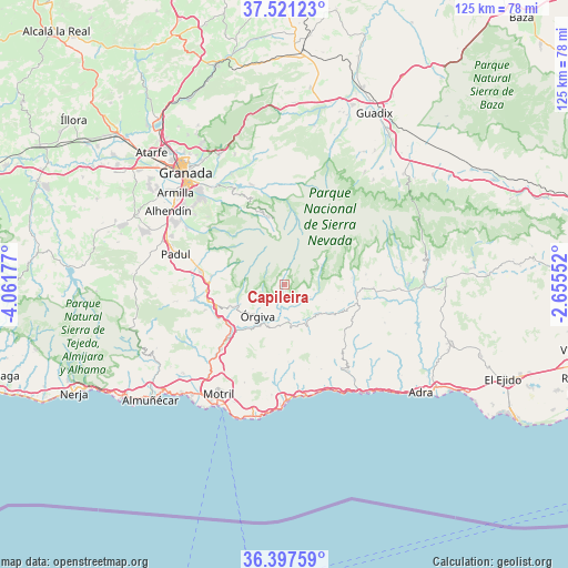 Capileira on map
