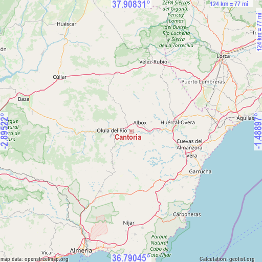 Cantoria on map