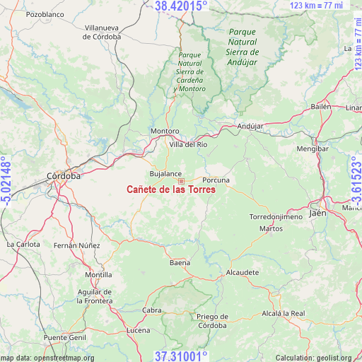 Cañete de las Torres on map